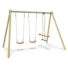 Carregar imatge al visor de la galeria, Gronxador triple per a jardí amb seient cara a cara - Harmonie Blou