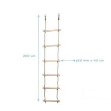 Carregar imatge al visor de la galeria, Escala de corda 6 esglaons de fusta