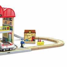 Load image into Gallery viewer, Circuito de madera Estación de Tren Portátil Hape