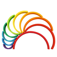 Cargar imagen en el visor de la galería, Juego de Construcció Arco Iris 11 Piezas de Madera Goki