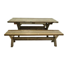 Cargar imagen en el visor de la galería, Mesa de picnic XERTA 180 Madera sin pintar para Uso Público y Privado