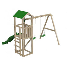 Cargar imagen en el visor de la galería, Parque infantil CARLIT L techo de lona Básica con columpio doble