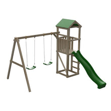 Cargar imagen en el visor de la galería, Parque infantil CARLIT L techo de lona Básica con columpio doble