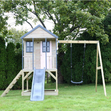 Load image into Gallery viewer, Wooden Adventure Cottage Playground with Platform, Slide, and Swing