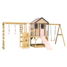 Load image into Gallery viewer, Adventure Cottage Wooden Playset with Slide, Swing, and Gym