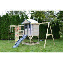 Load image into Gallery viewer, Adventure Cottage Wooden Playset with Slide, Swing, and Gym
