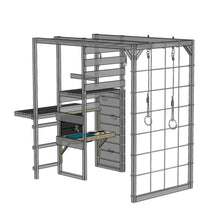 Cargar imagen en el visor de la galería, Parque Infantil para Jardín Nordic Adventure House con Tobogán, Gimnasio y Cocina