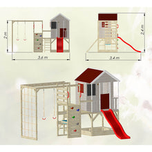 Load image into Gallery viewer, Wooden Playhouse - Summer Adventure with Slide, Gym and Kitchen