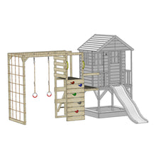 Load image into Gallery viewer, Wooden Playhouse - Summer Adventure with Slide, Gym and Kitchen