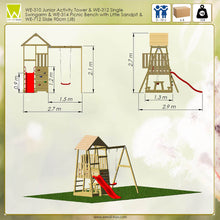 Load image into Gallery viewer, Torre Junior 8 Children's Park with picnic table and climbing wall