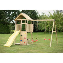 Carregar imatge al visor de la galeria, Parc Infantil Torre Junior 9 amb taula pícnic i rocòdrom