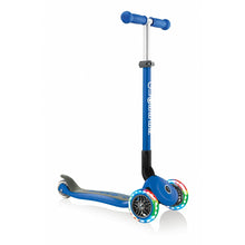 Load image into Gallery viewer, Primo Foldable Scooter with Lights on three wheels - Blue