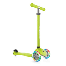 Load image into Gallery viewer, Primo three-wheeled scooter with lights - Lime green