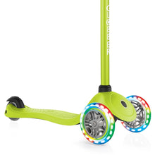 Load image into Gallery viewer, Primo three-wheeled scooter with lights - Lime green