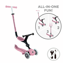 Cargar imagen en el visor de la galería, Patinete con asiento 3 en 1 con luces Go Up Active Ecologic - Berry