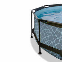Cargar imagen en el visor de la galería, Piscina EXIT Stone 244x76 con bomba de filtro y cúpula - Gris