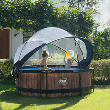 Cargar imagen en el visor de la galería, Piscina EXIT Stone 244x76 con bomba de filtro y cúpula - Gris
