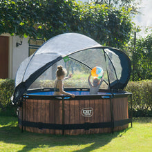 Load image into Gallery viewer, EXIT Wood swimming pool 244x76 with filter pump and dome - Brown