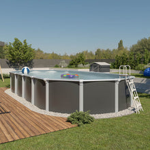 Cargar imagen en el visor de la galería, Piscina de acero elevada OSMOSE ANTRACITA 945x490x132 con bomba de filtración