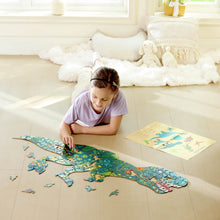 Carregar imagem no visualizador da galeria, Puzzle de Suelo Brillante de Dinosaurios Hape 200 Piezas