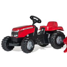 Cargar imagen en el visor de la galería, Tractor con pedales y remolque Rolly Kid MF - Rojo