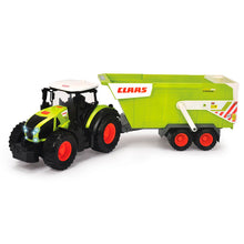 Cargar imagen en el visor de la galería, Tractor Claas Dickie con tráiler de granja 65 cm