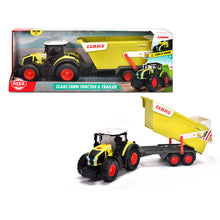 Cargar imagen en el visor de la galería, Tractor Claas Dickie con tráiler de granja 65 cm