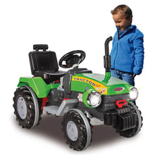 Load image into Gallery viewer, Kids' 12V Green Power Drag Electric Tractor