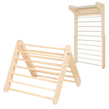Carregar imatge al visor de la galeria, Triangle Pikler + Paret Sueca 2 en 1 - Natural