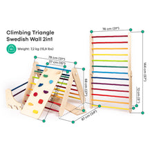 Carregar imatge al visor de la galeria, Triangle Pikler + Paret Sueca 2 en 1 + Rampa - Arc Iris