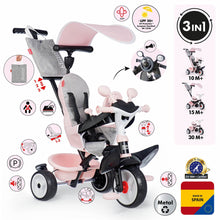 Load image into Gallery viewer, Smoby Pink Baby Driver Evolutionary Tricycle