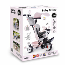 Load image into Gallery viewer, Smoby Pink Baby Driver Evolutionary Tricycle