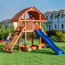 Load image into Gallery viewer, Giant teak color playground with extra large house