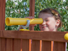Load image into Gallery viewer, Joy slide for garden in Teak colour with tower and sandpit