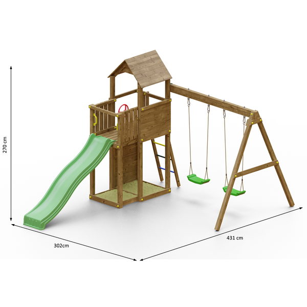 Parque infantil para jardín medidas