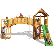 Cargar imagen en el visor de la galería, Parque infantil Fortress Tiptop Rainbow color Teca