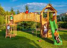 Cargar imagen en el visor de la galería, Parque infantil Fortress Tiptop Rainbow color Teca