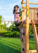 Cargar imagen en el visor de la galería, Parque infantil Fortress Tiptop Rainbow color Teca