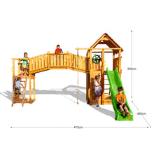Cargar imagen en el visor de la galería, Parque infantil Fortress Tiptop Rainbow color Teca