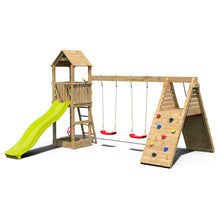 Load image into Gallery viewer, Parque infantil con rocódromo tobogan amarillo