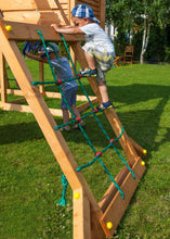 Carregar imatge al visor de la galeria, Gronxador doble amb rocòdrom Spider color Teca