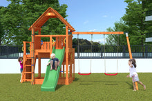 Load image into Gallery viewer, parque infantil con tobogan verde