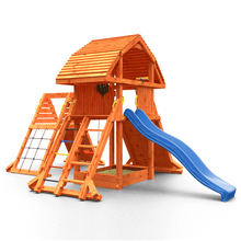 Carregar imatge al visor de la galeria, Parc infantil Giant Spider color Teca extra gran amb doble rocòdrom