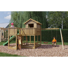 Carregar imatge al visor de la galeria, casita de madera con columpios