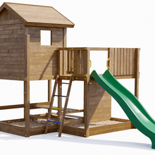 Carregar imatge al visor de la galeria, tobogán con casita de madera