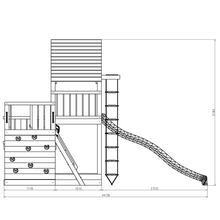 Load image into Gallery viewer, Big Leader Teak color playground with climbing wall