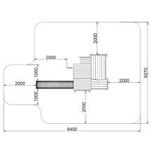 Cargar imagen en el visor de la galería, Parque infantil Big Leader color Teca con rocódromo, cuerdas y tobogán