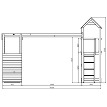 Load image into Gallery viewer, Fleppi climbing frame with double climbing walls, double swing, slide and sandbox