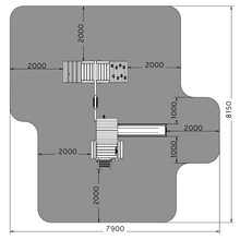 Load image into Gallery viewer, Fluppi Teak color climbing frame with climbing wall, sandpit and picnic table
