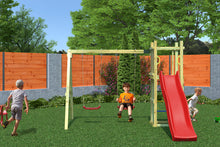 Carregar imatge al visor de la galeria, arque infantil con columpio doble y tobogán